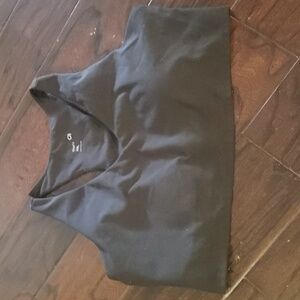 GAP Women's Black Crop Tank Top Or Light Support Sports Bra Size Xxl